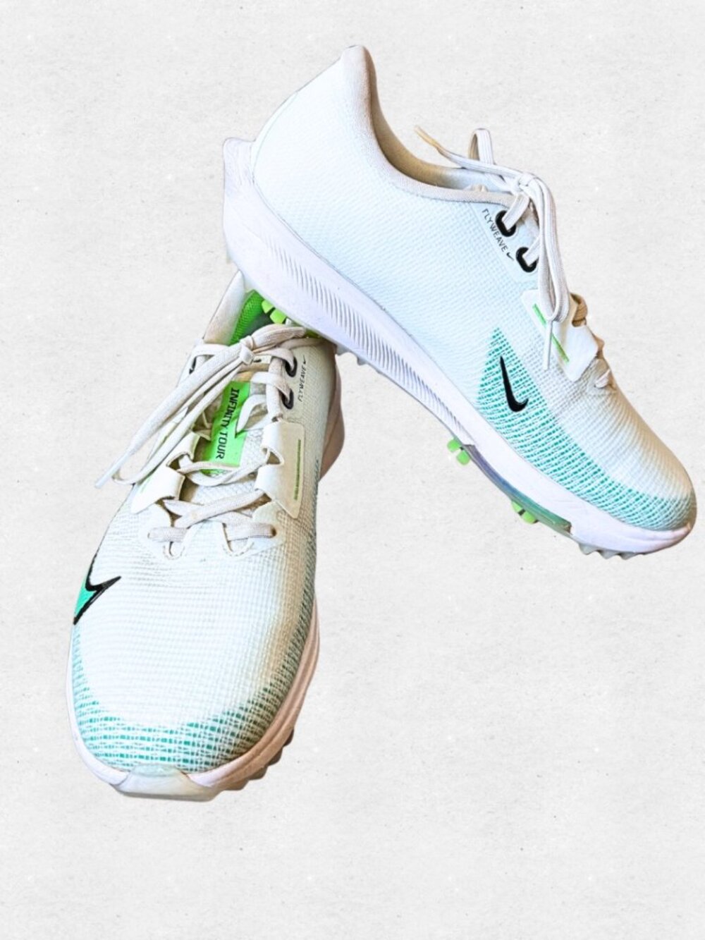 Nike Air Zoom Infinity Tour White Golf Shoes Barley Green Strike Mens Size 8.5